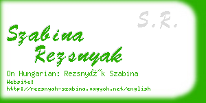 szabina rezsnyak business card